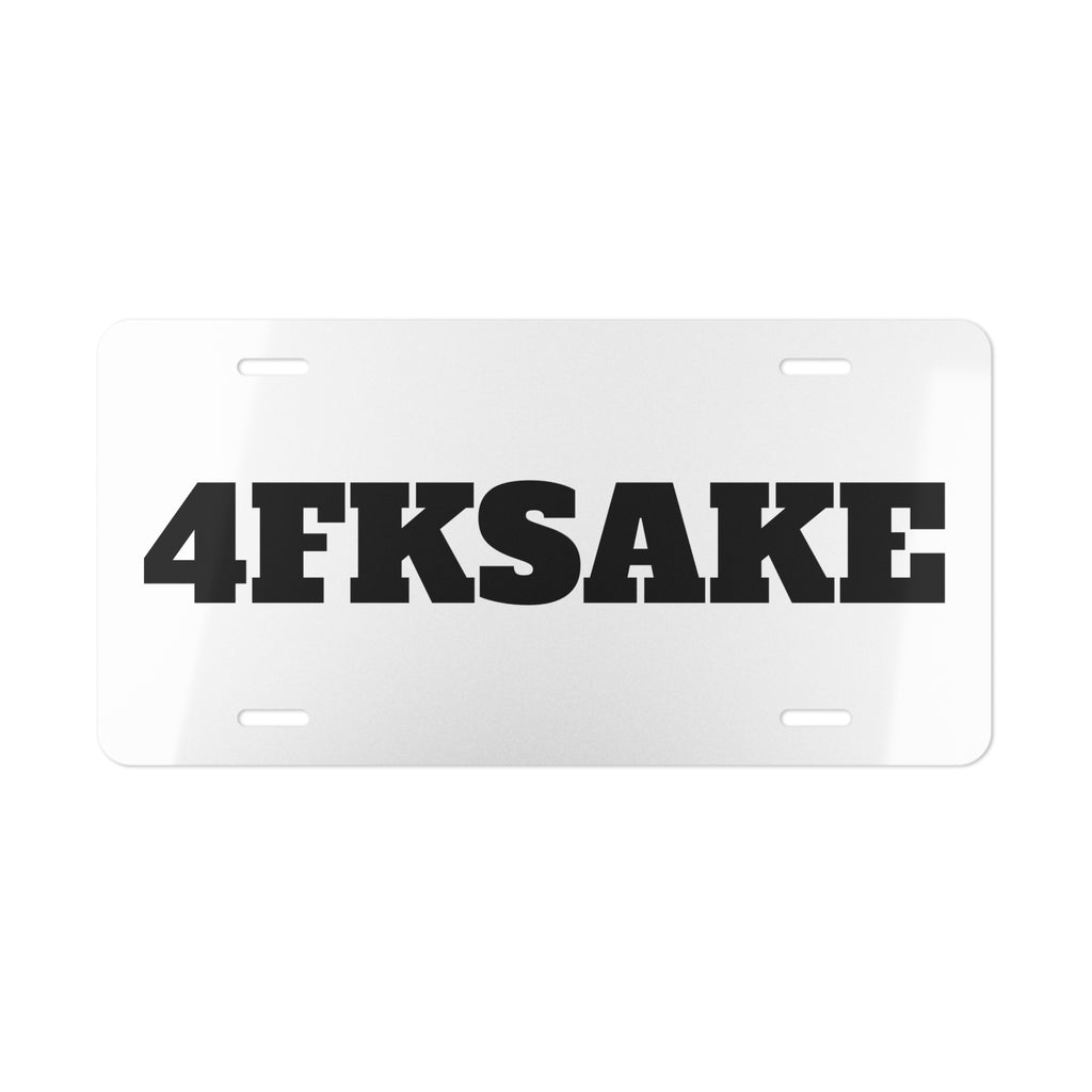 Vanity Plate — '4FKSAKE' Bold Black Lettering Custom License Plate