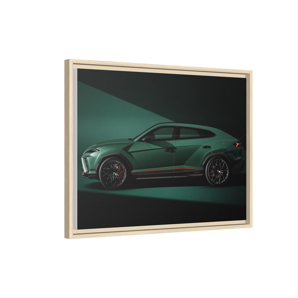 Framed Matte Canvas Print — Emerald Sports SUV Wall Art