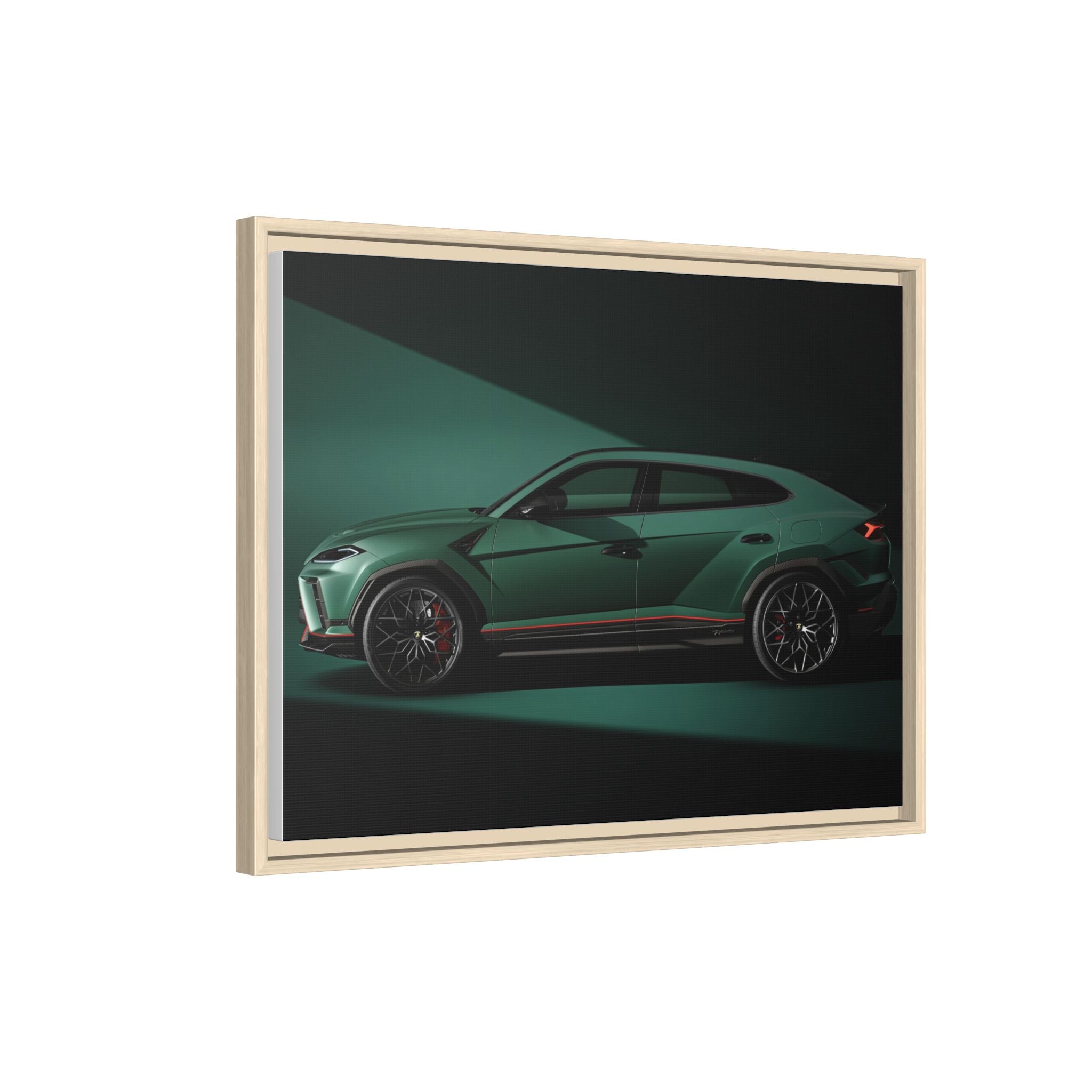 Framed Matte Canvas Print — Emerald Sports SUV Wall Art