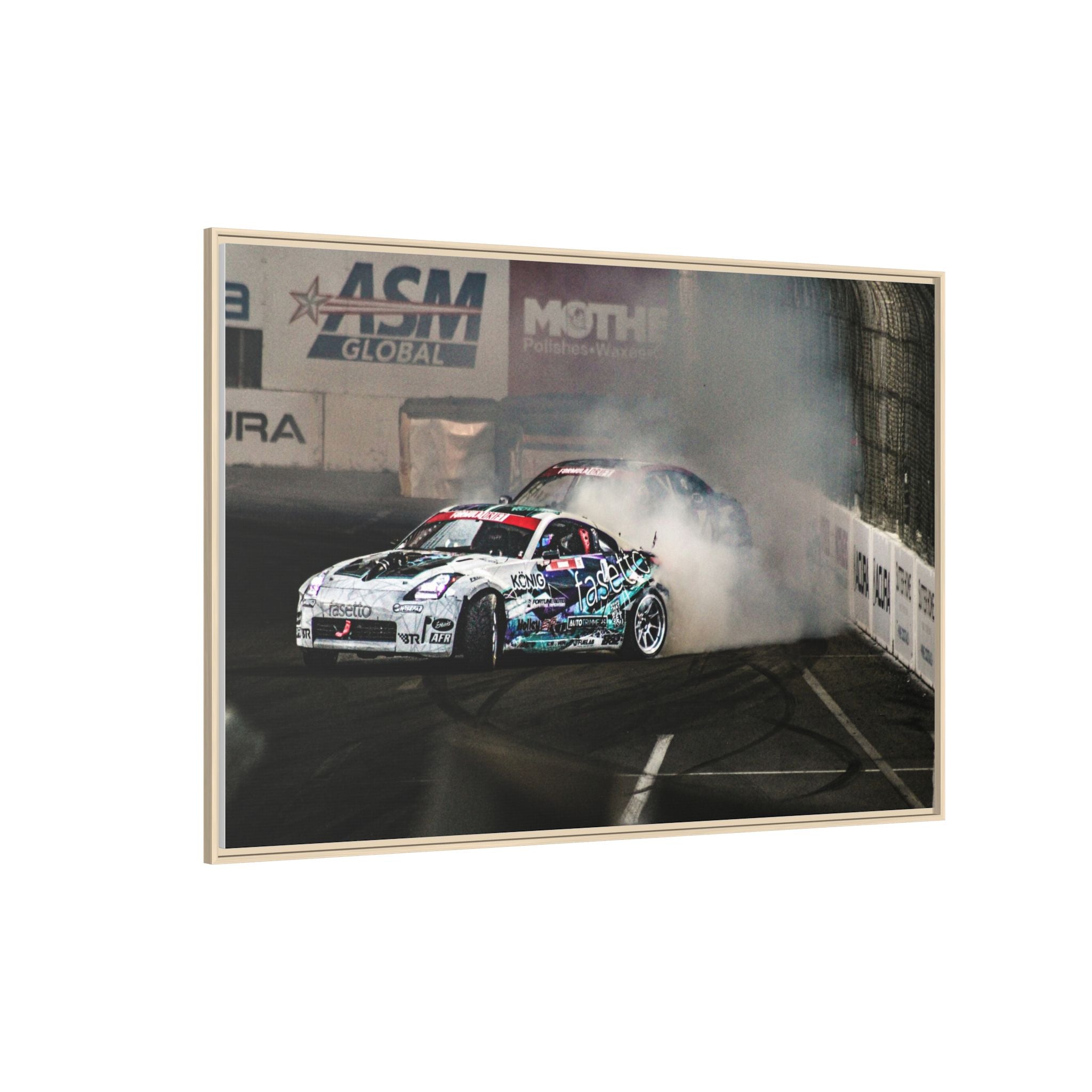 Drift Racing Canvas Print — Framed Matte Automotive Wall Art