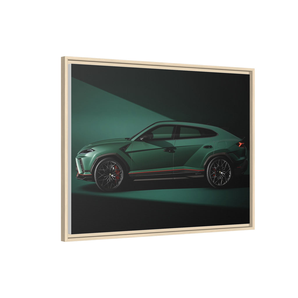 Framed Matte Canvas Print — Emerald Sports SUV Wall Art