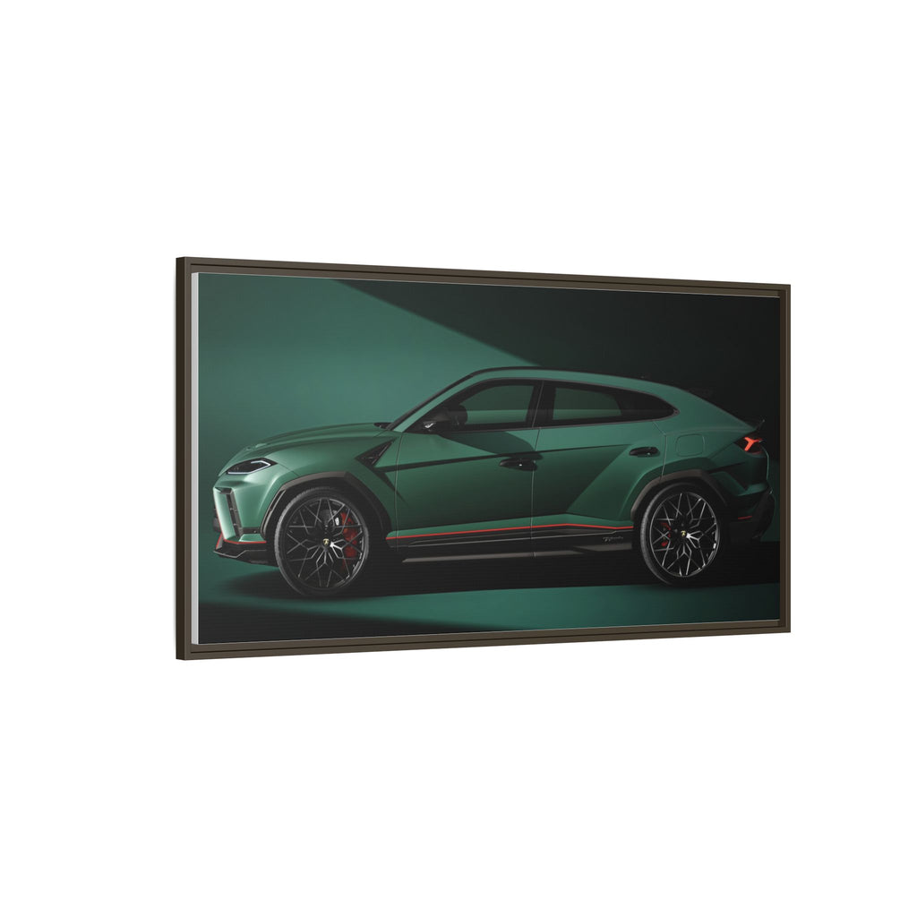 Framed Matte Canvas Print — Emerald Sports SUV Wall Art