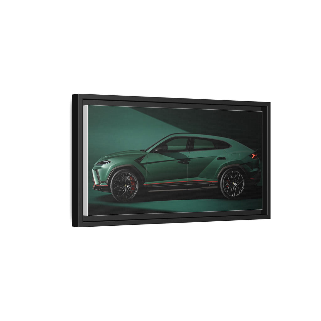 Framed Matte Canvas Print — Emerald Sports SUV Wall Art
