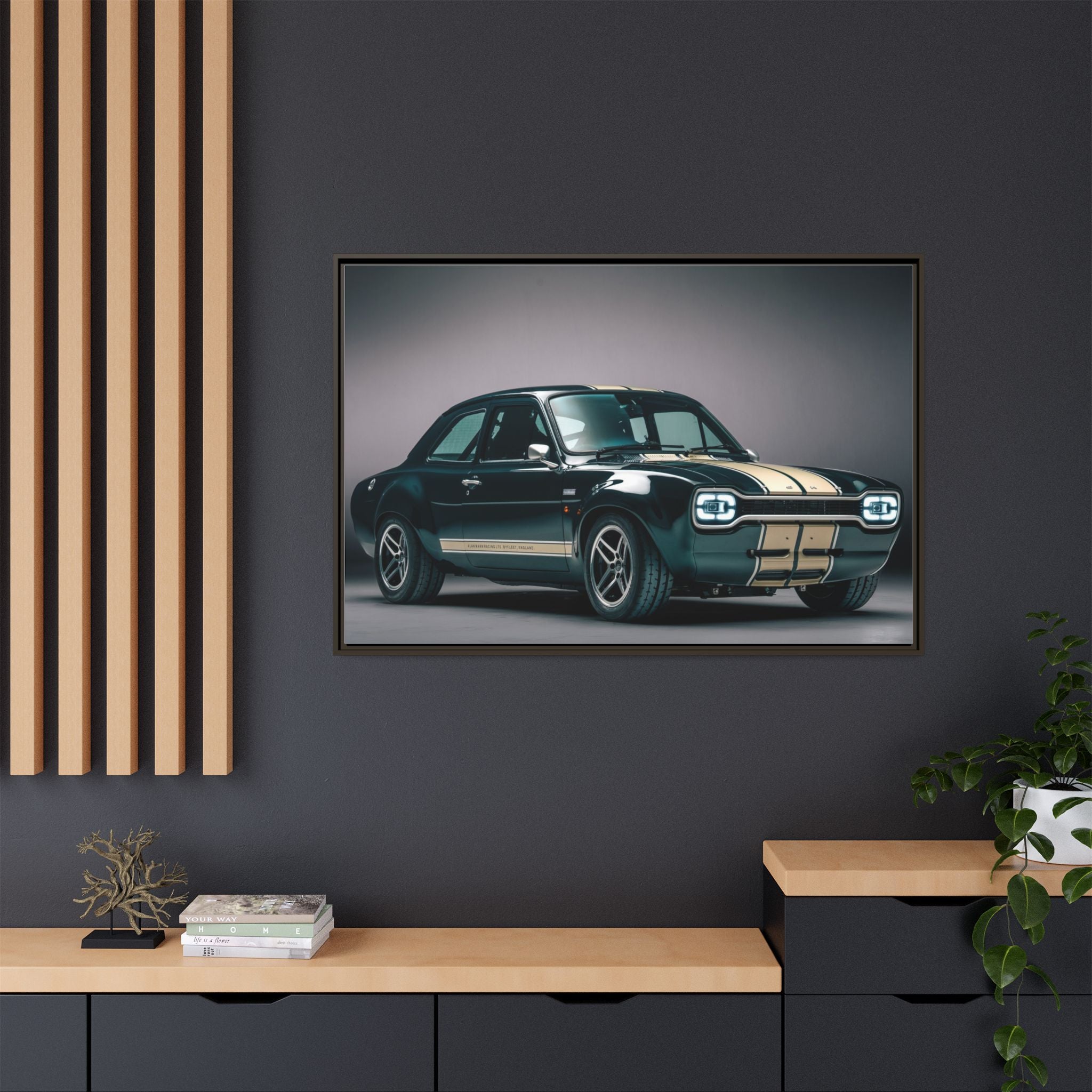 Framed Matte Canvas – Classic Retro Muscle Car Wall Art