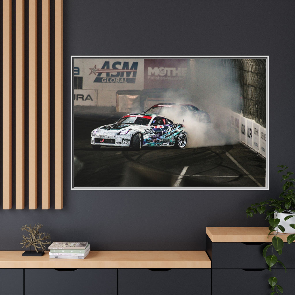 Drift Racing Canvas Print — Framed Matte Automotive Wall Art