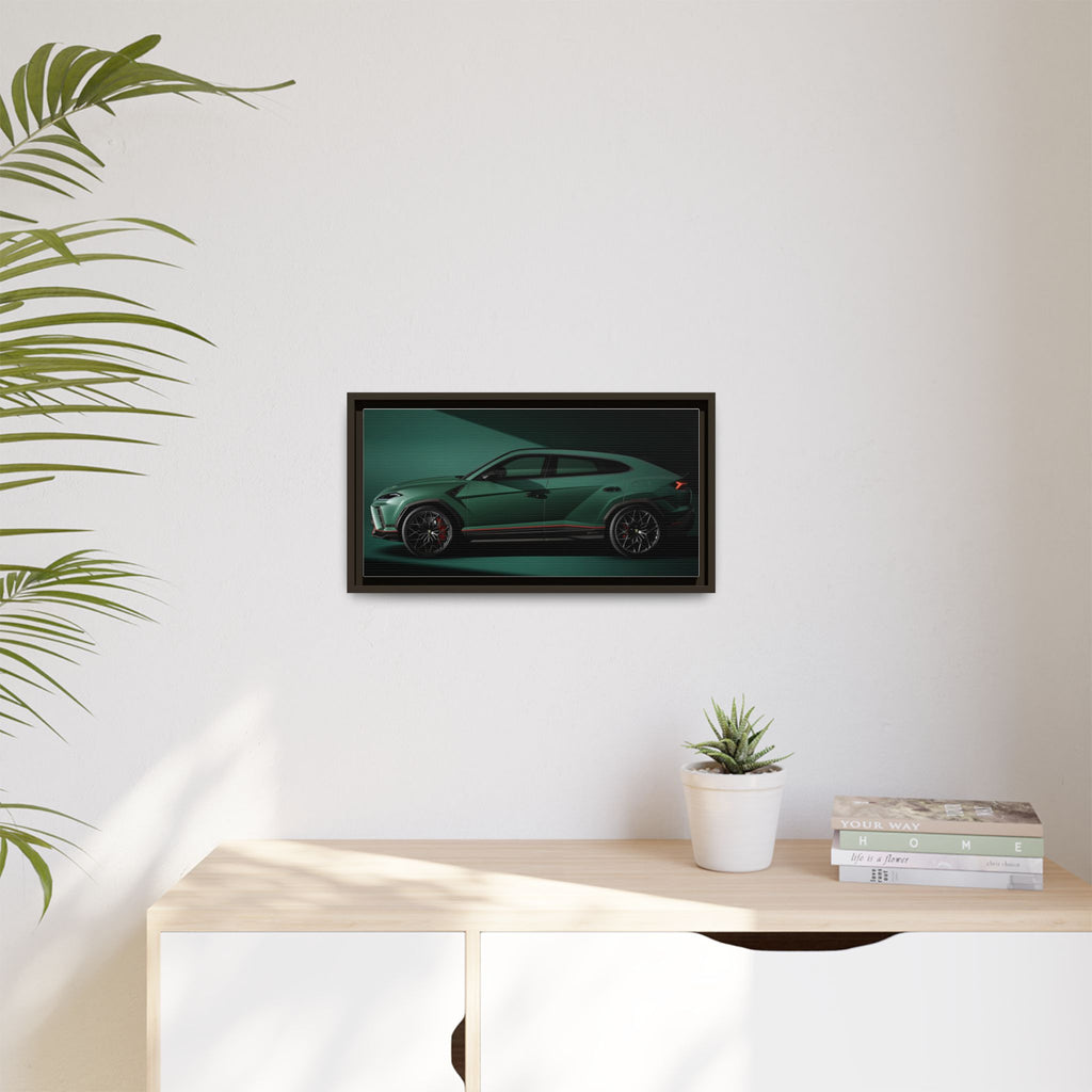 Framed Matte Canvas Print — Emerald Sports SUV Wall Art