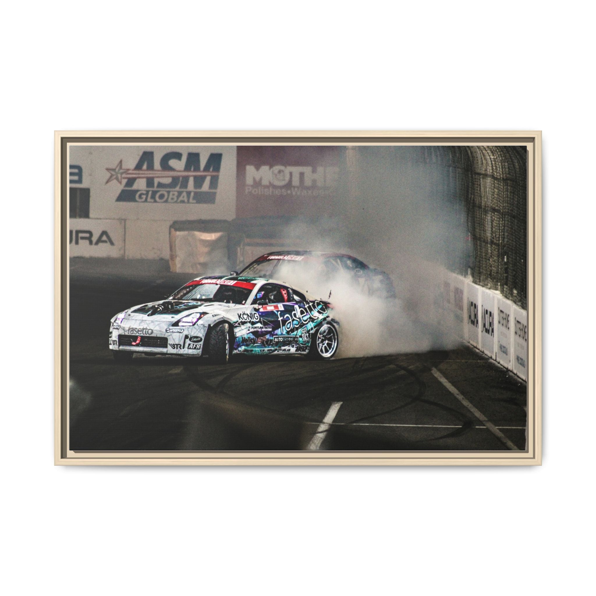 Drift Racing Canvas Print — Framed Matte Automotive Wall Art