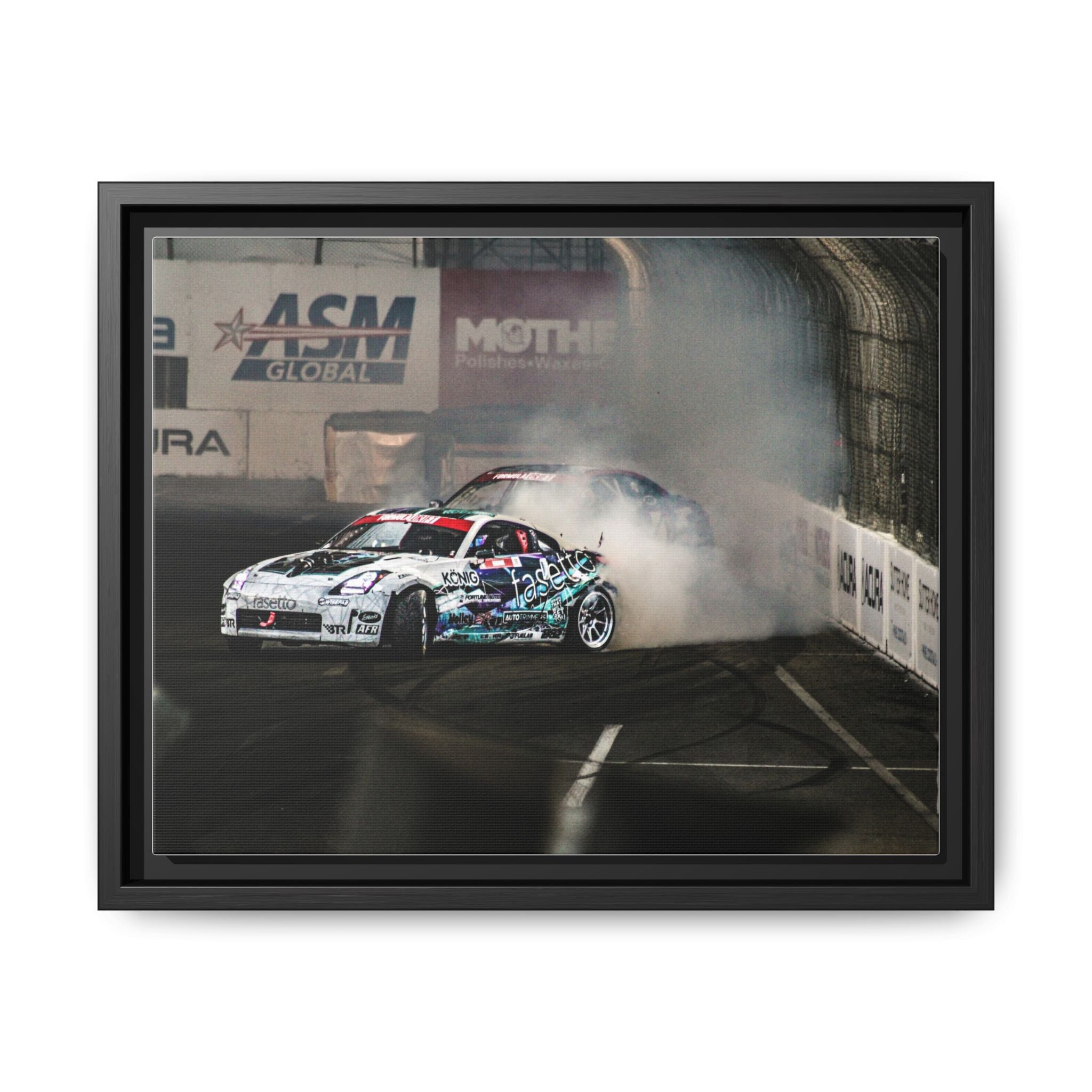 Drift Racing Canvas Print — Framed Matte Automotive Wall Art