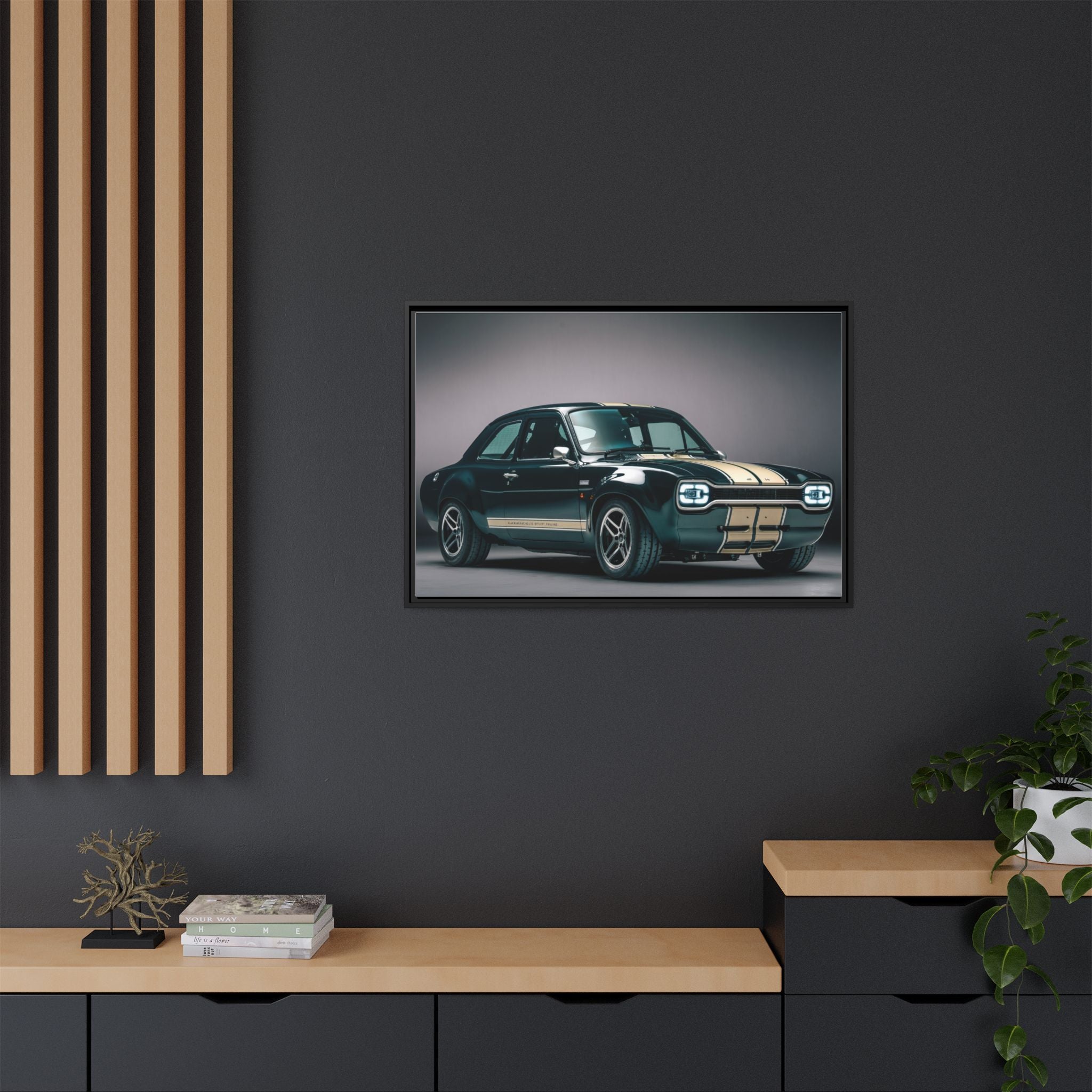 Framed Matte Canvas – Classic Retro Muscle Car Wall Art