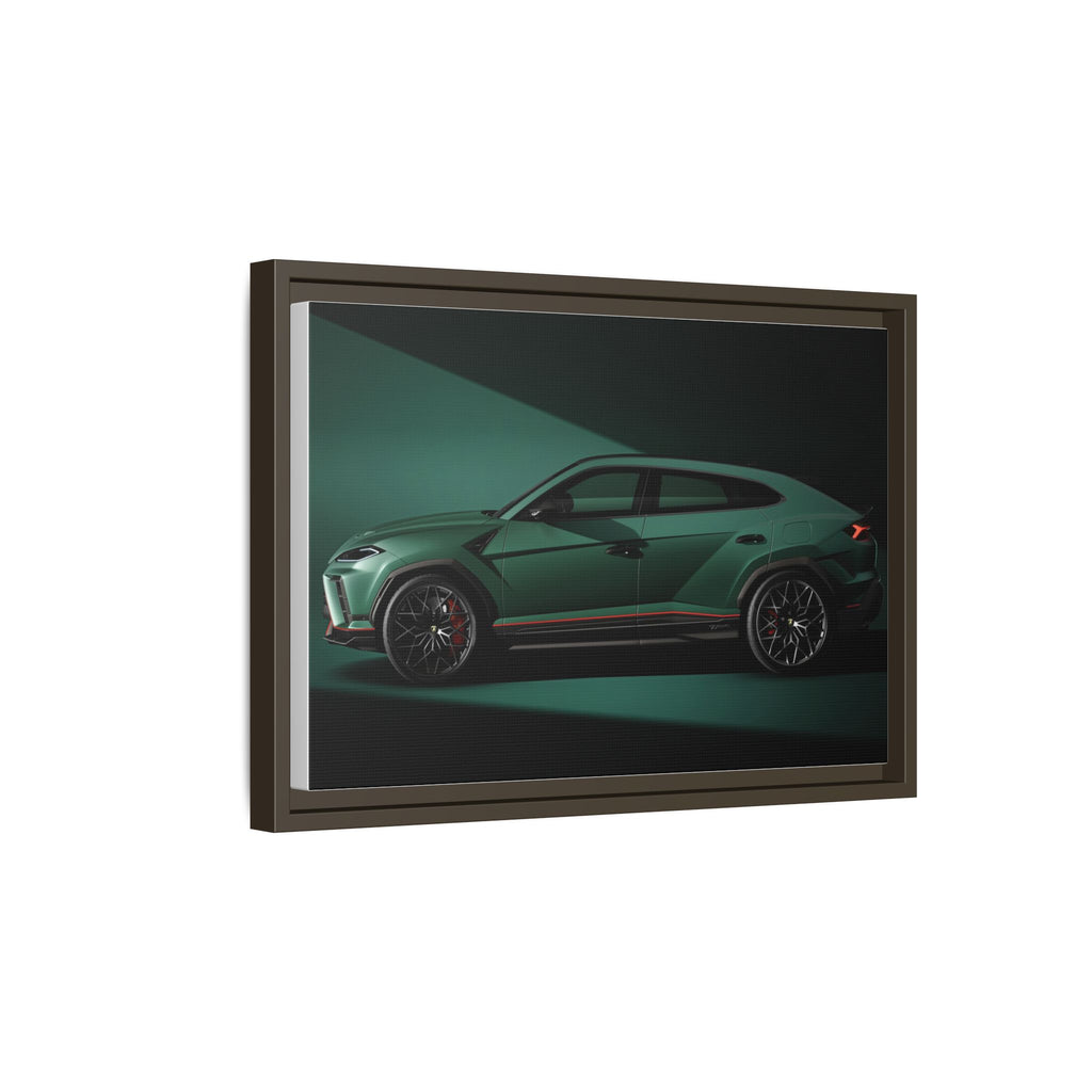 Framed Matte Canvas Print — Emerald Sports SUV Wall Art