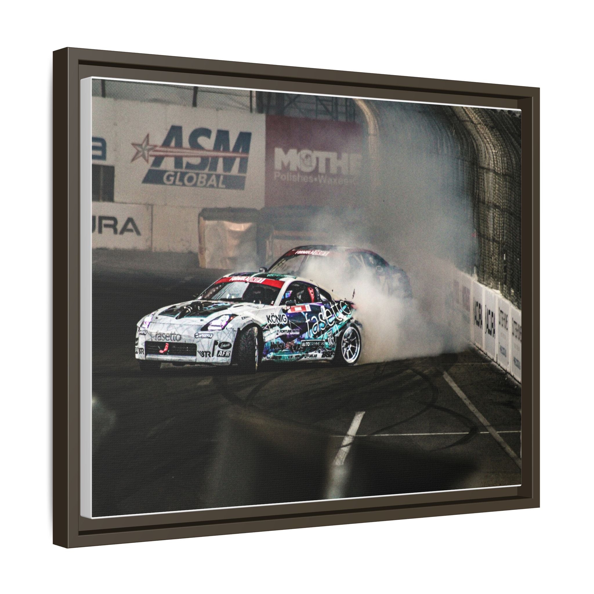 Drift Racing Canvas Print — Framed Matte Automotive Wall Art