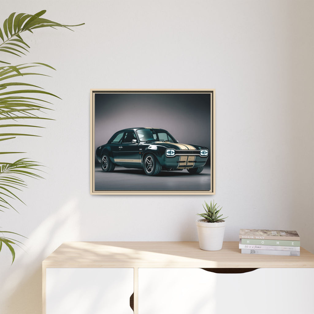 Framed Matte Canvas – Classic Retro Muscle Car Wall Art