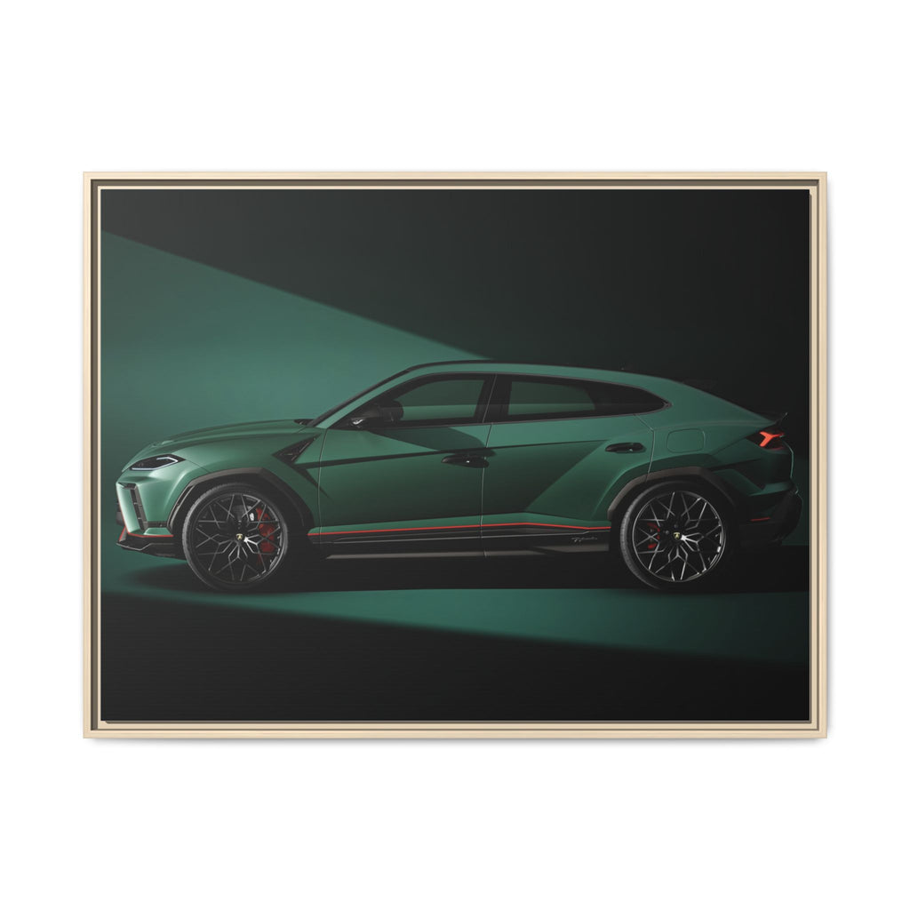 Framed Matte Canvas Print — Emerald Sports SUV Wall Art