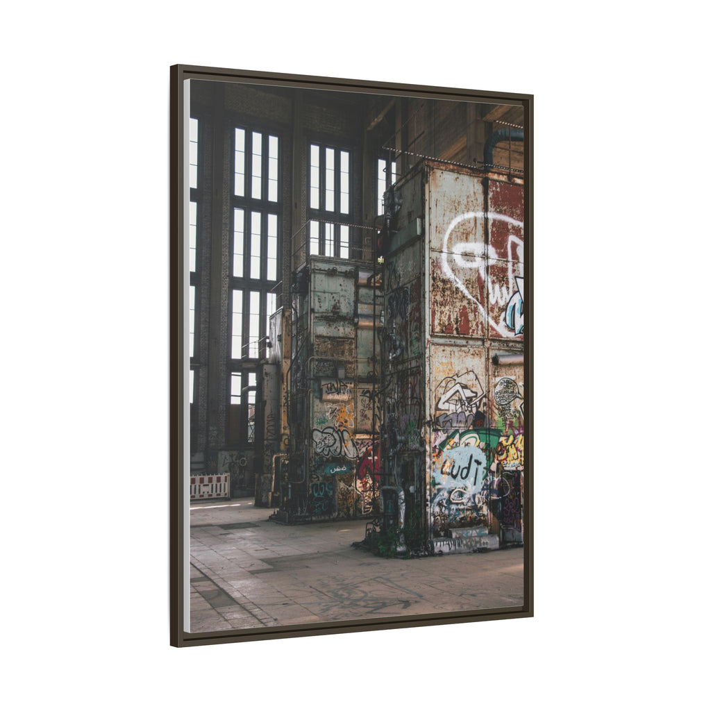 Urban Graffiti Ruins Matte Framed Canvas