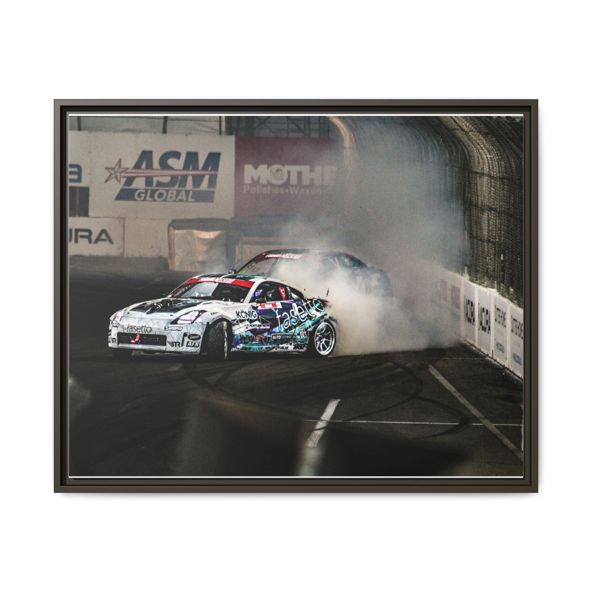 Drift Racing Canvas Print — Framed Matte Automotive Wall Art