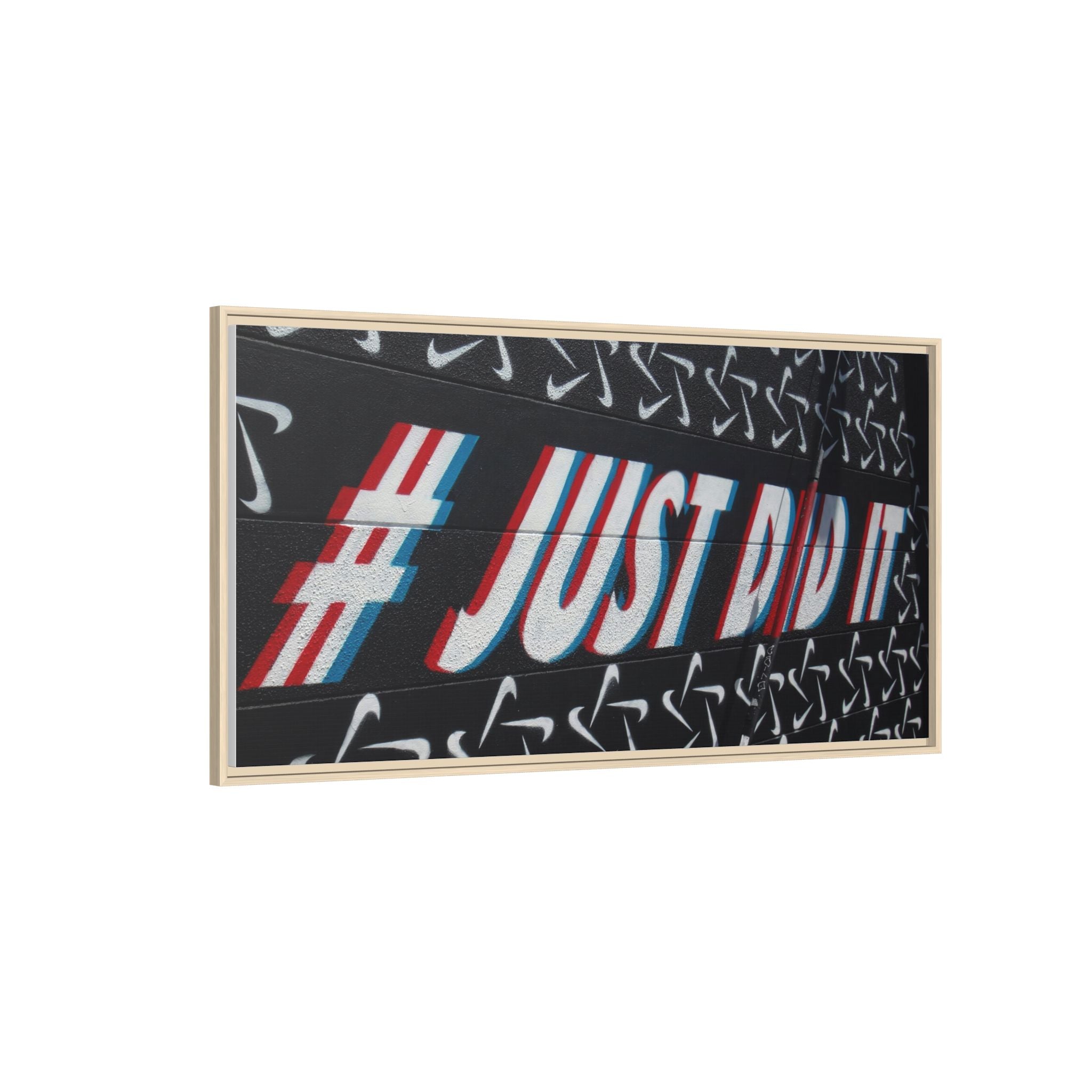 Framed Matte Canvas “#JUST DID IT” Street Art Print