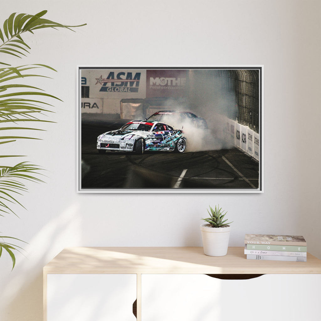 Drift Racing Canvas Print — Framed Matte Automotive Wall Art
