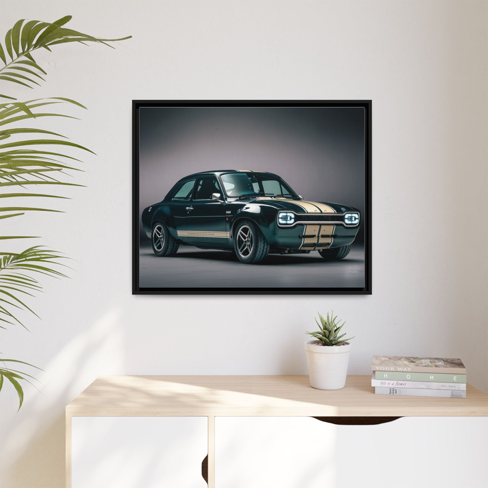 Framed Matte Canvas – Classic Retro Muscle Car Wall Art