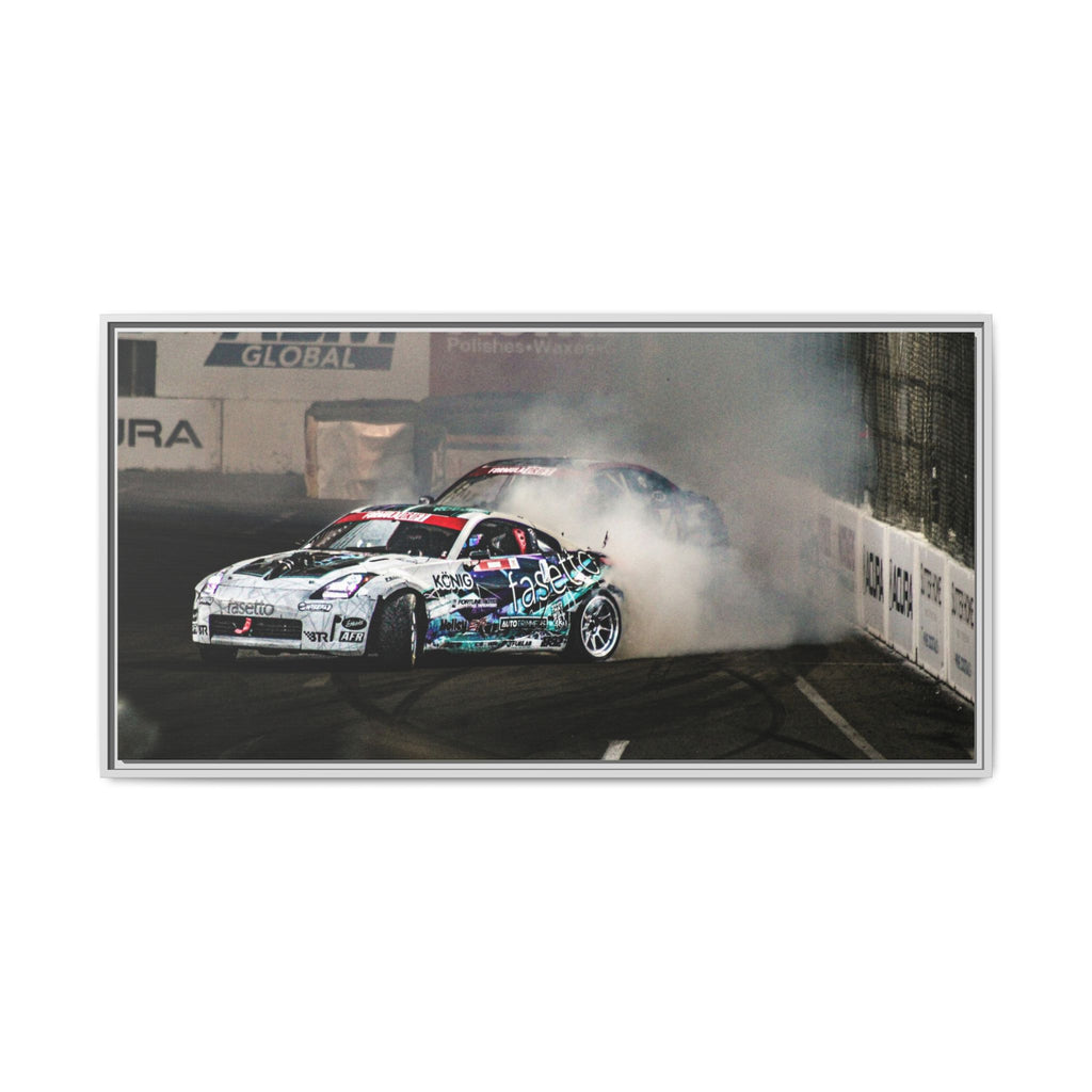 Drift Racing Canvas Print — Framed Matte Automotive Wall Art