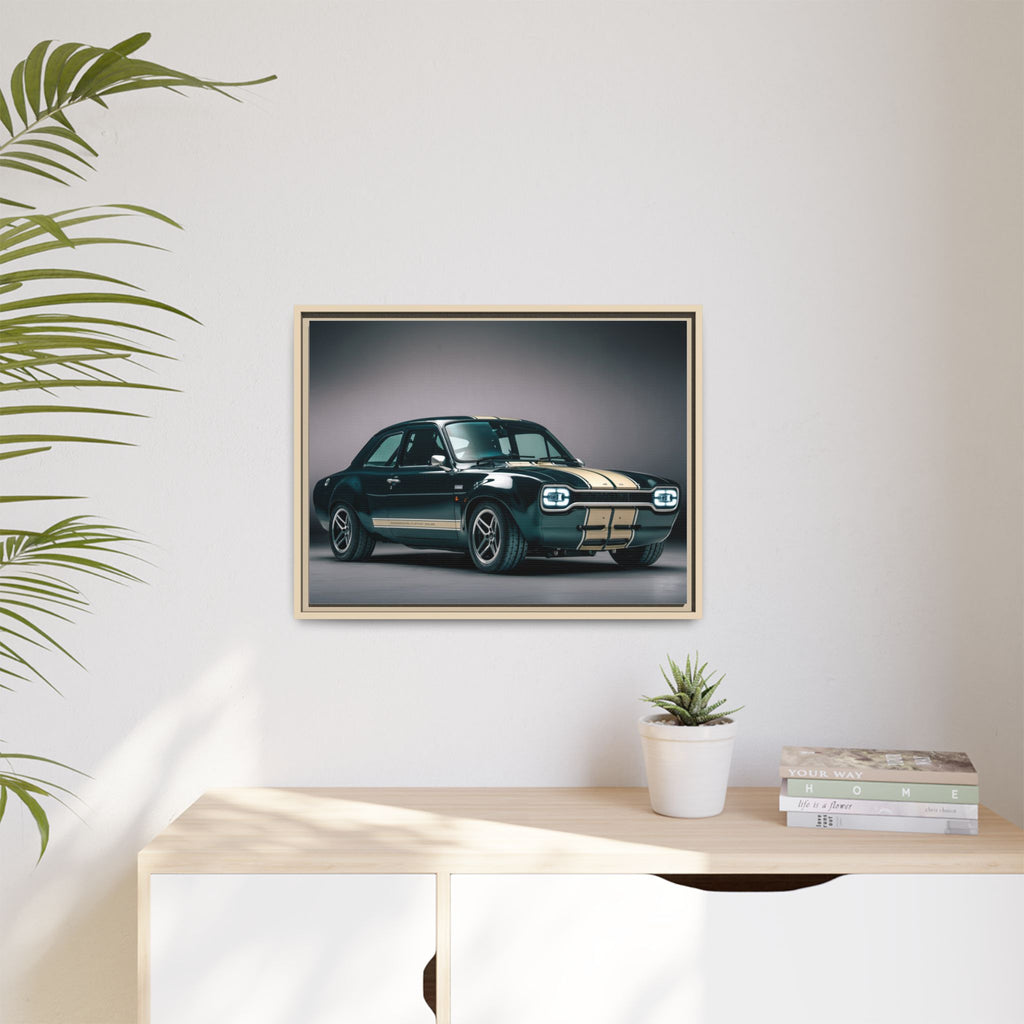 Framed Matte Canvas – Classic Retro Muscle Car Wall Art