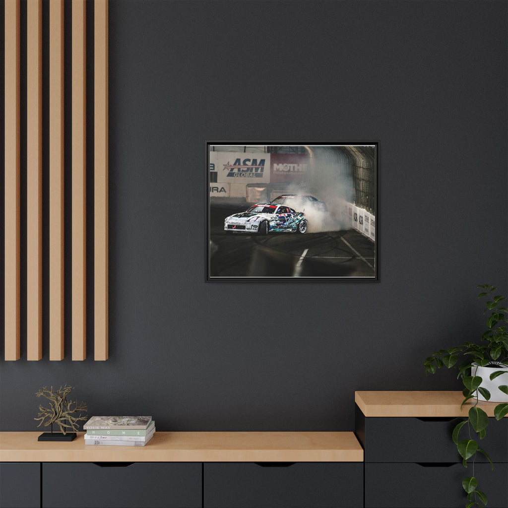 Drift Racing Canvas Print — Framed Matte Automotive Wall Art