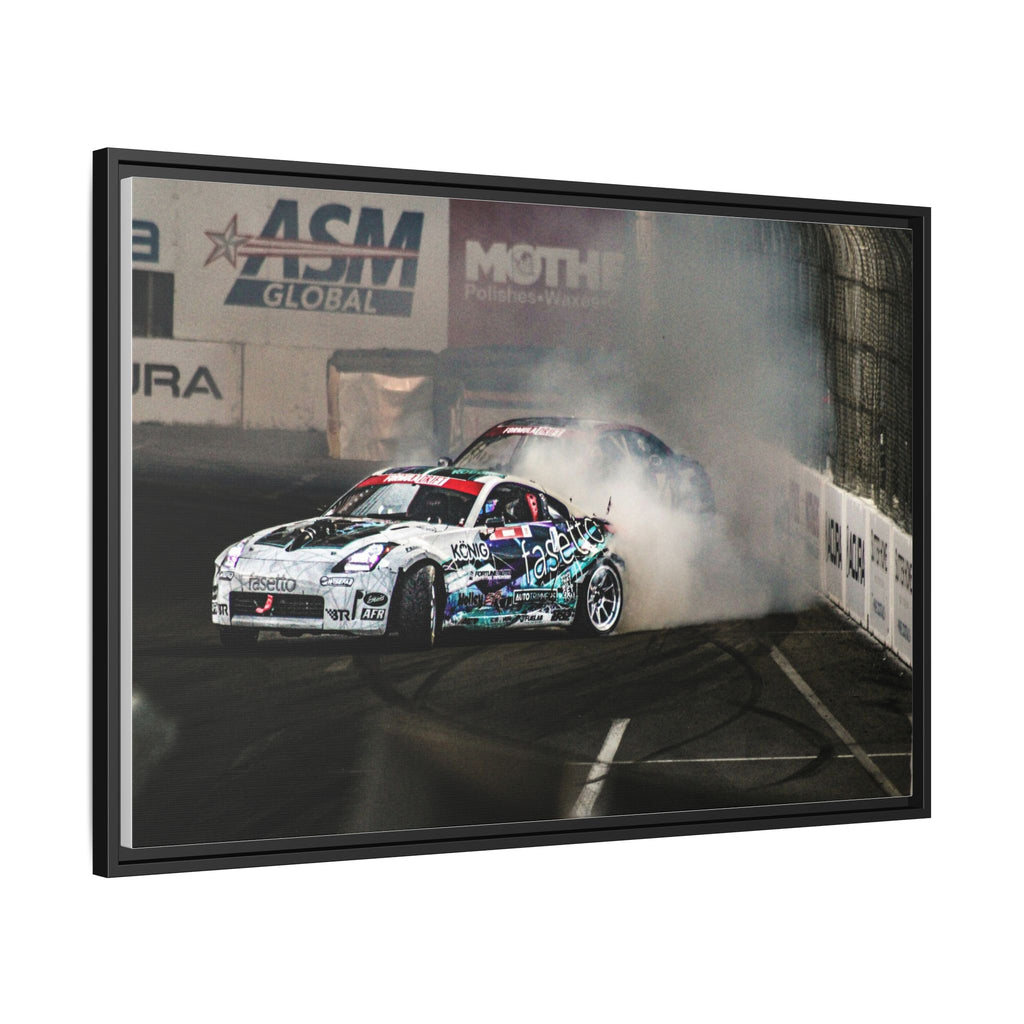 Drift Racing Canvas Print — Framed Matte Automotive Wall Art