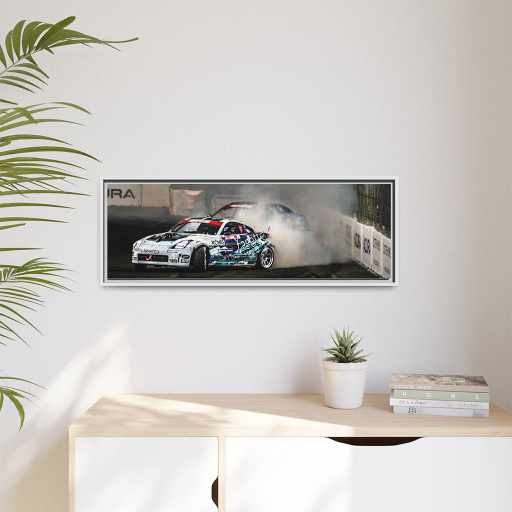 Drift Racing Canvas Print — Framed Matte Automotive Wall Art