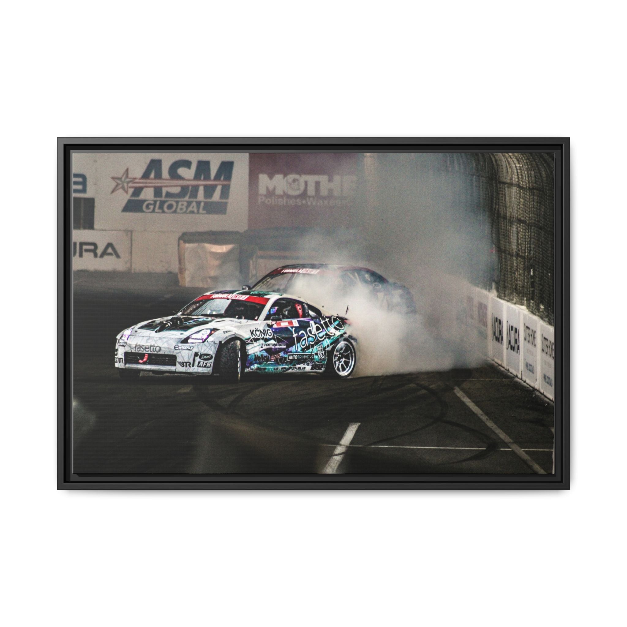 Drift Racing Canvas Print — Framed Matte Automotive Wall Art