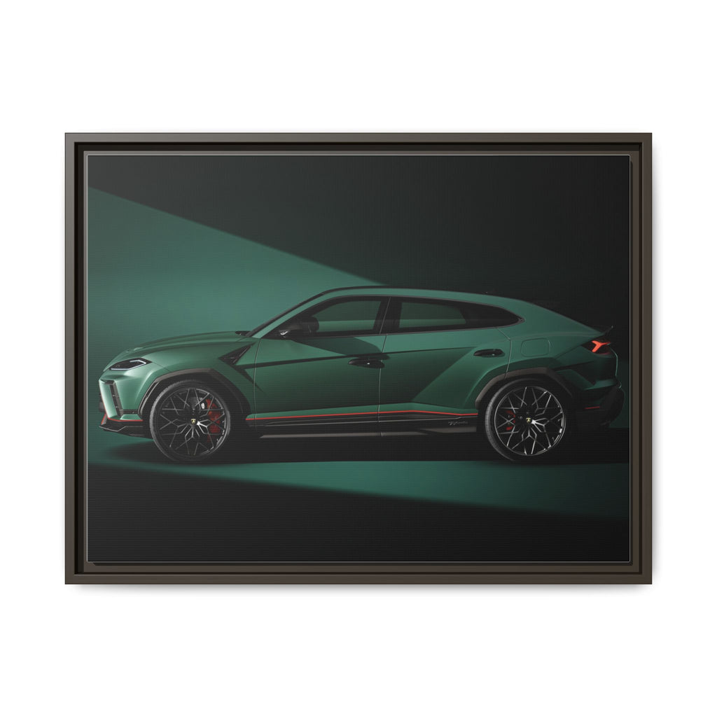 Framed Matte Canvas Print — Emerald Sports SUV Wall Art
