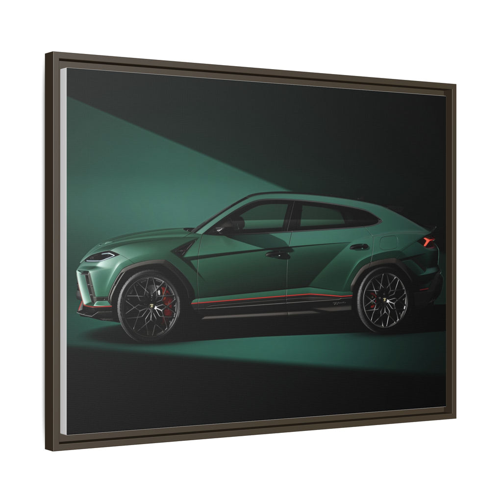 Framed Matte Canvas Print — Emerald Sports SUV Wall Art