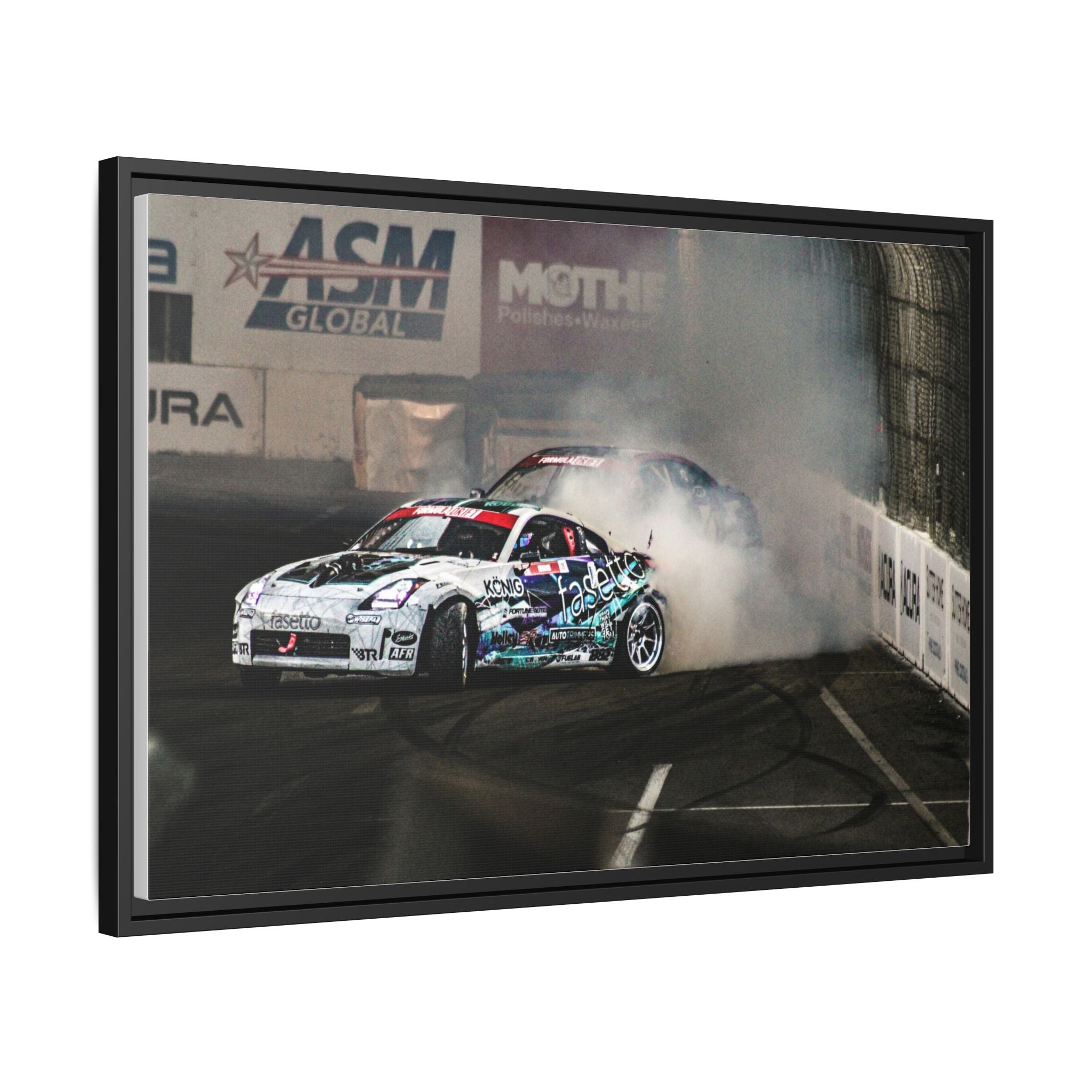 Drift Racing Canvas Print — Framed Matte Automotive Wall Art