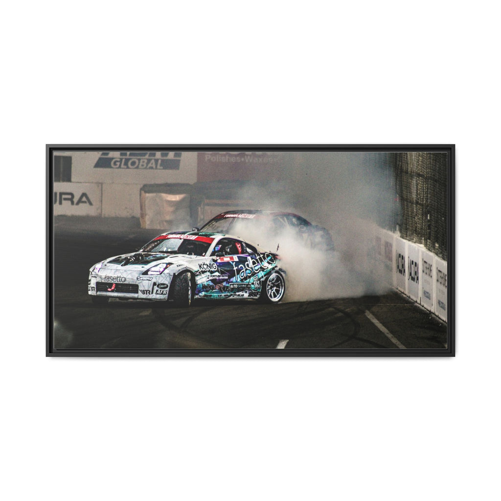 Drift Racing Canvas Print — Framed Matte Automotive Wall Art