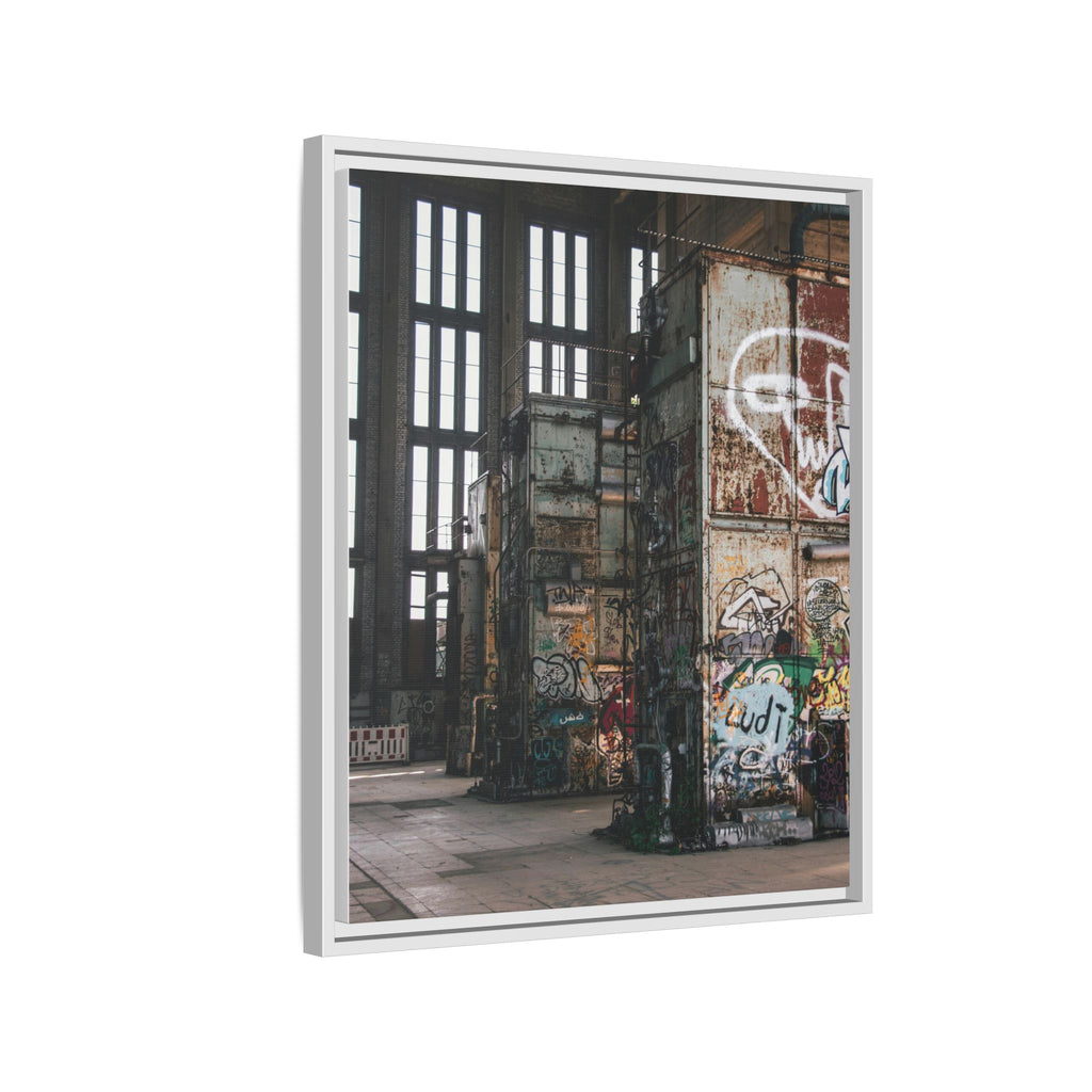 Urban Graffiti Ruins Matte Framed Canvas