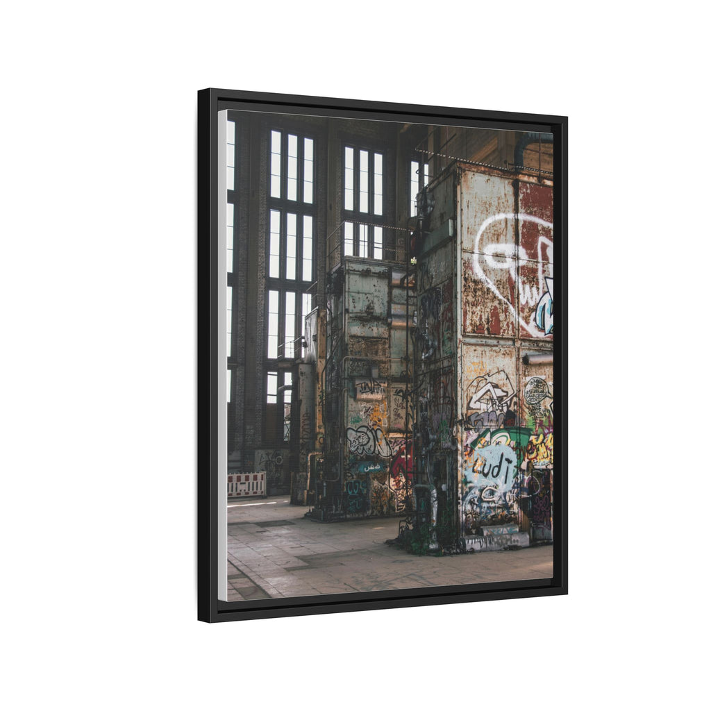 Urban Graffiti Ruins Matte Framed Canvas