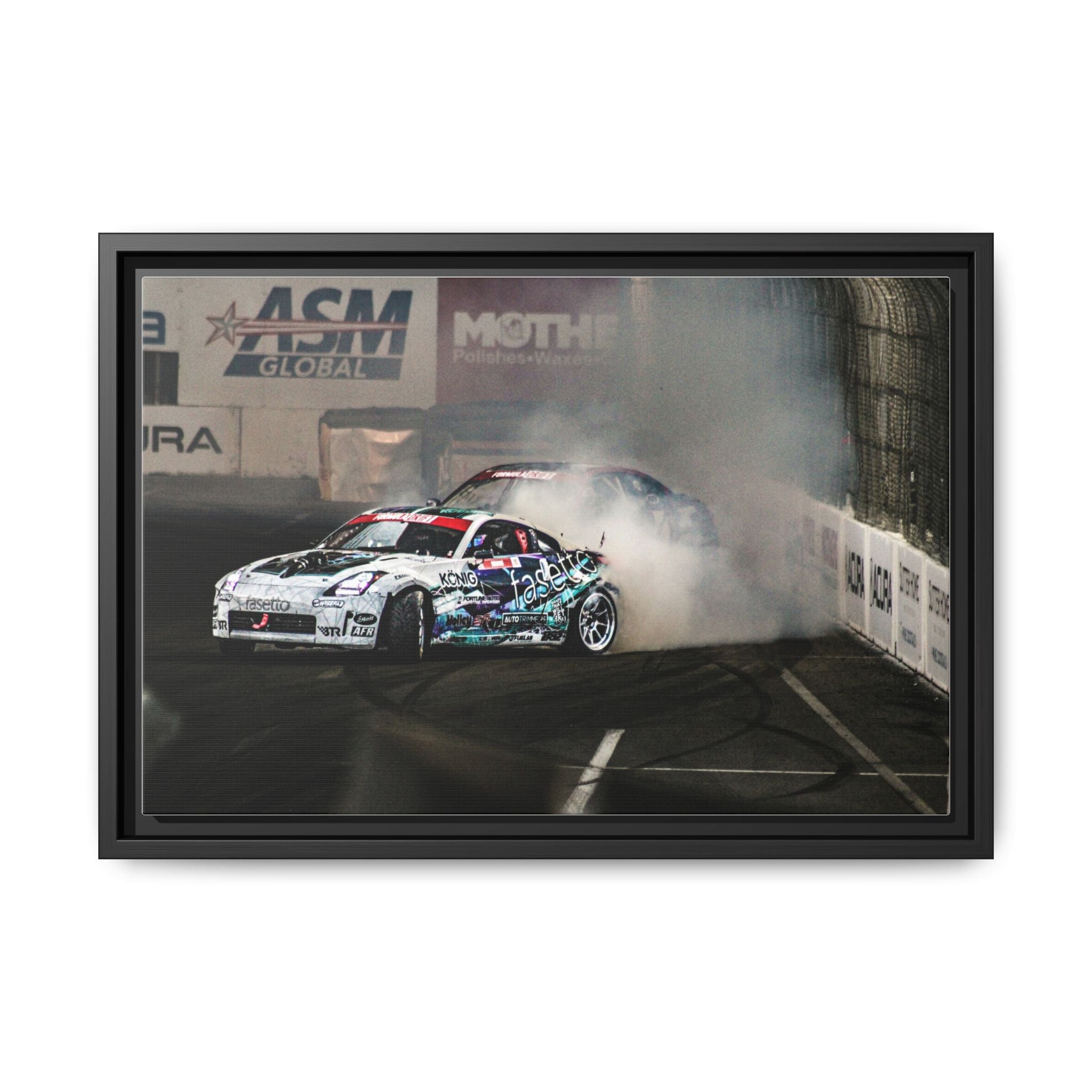 Drift Racing Canvas Print — Framed Matte Automotive Wall Art