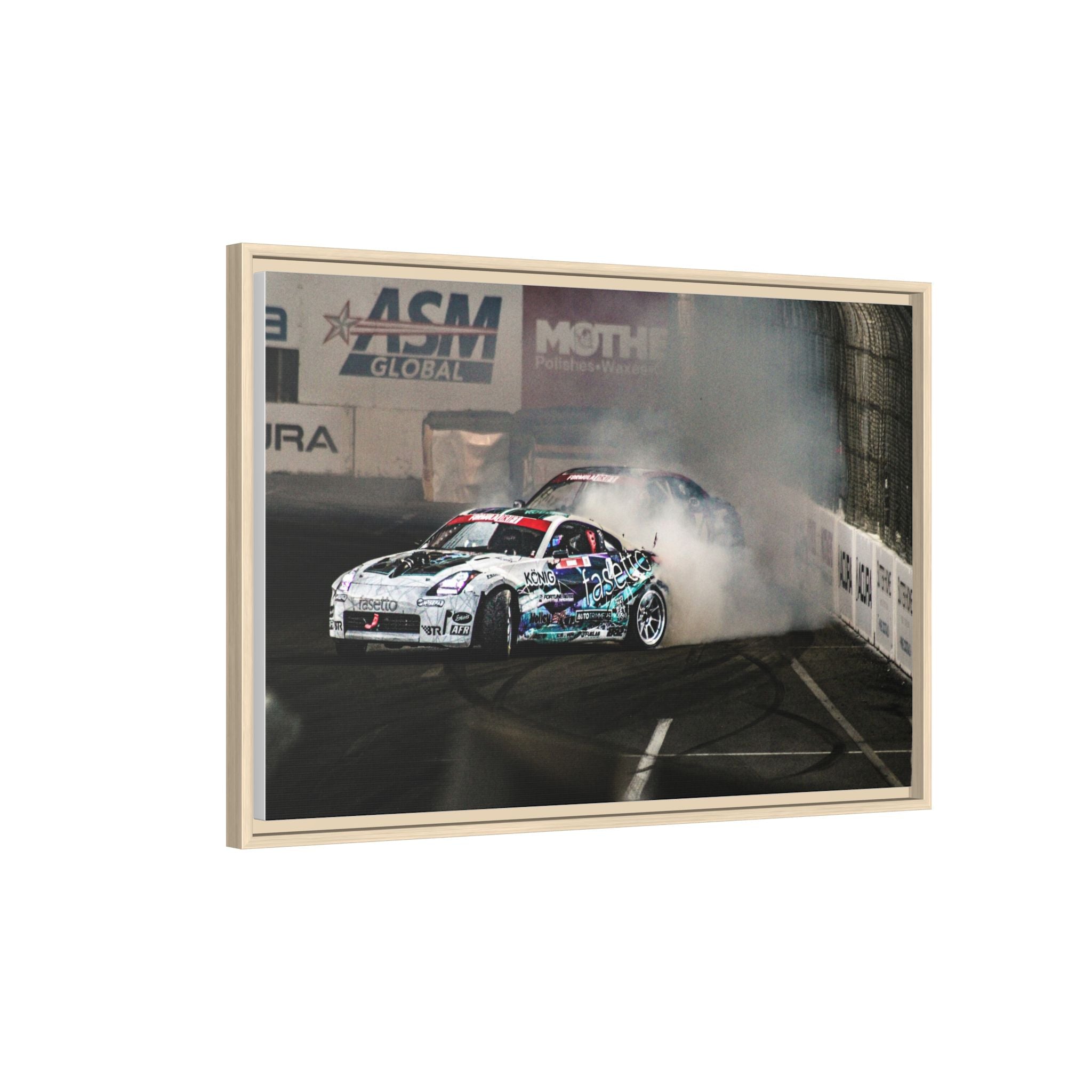Drift Racing Canvas Print — Framed Matte Automotive Wall Art