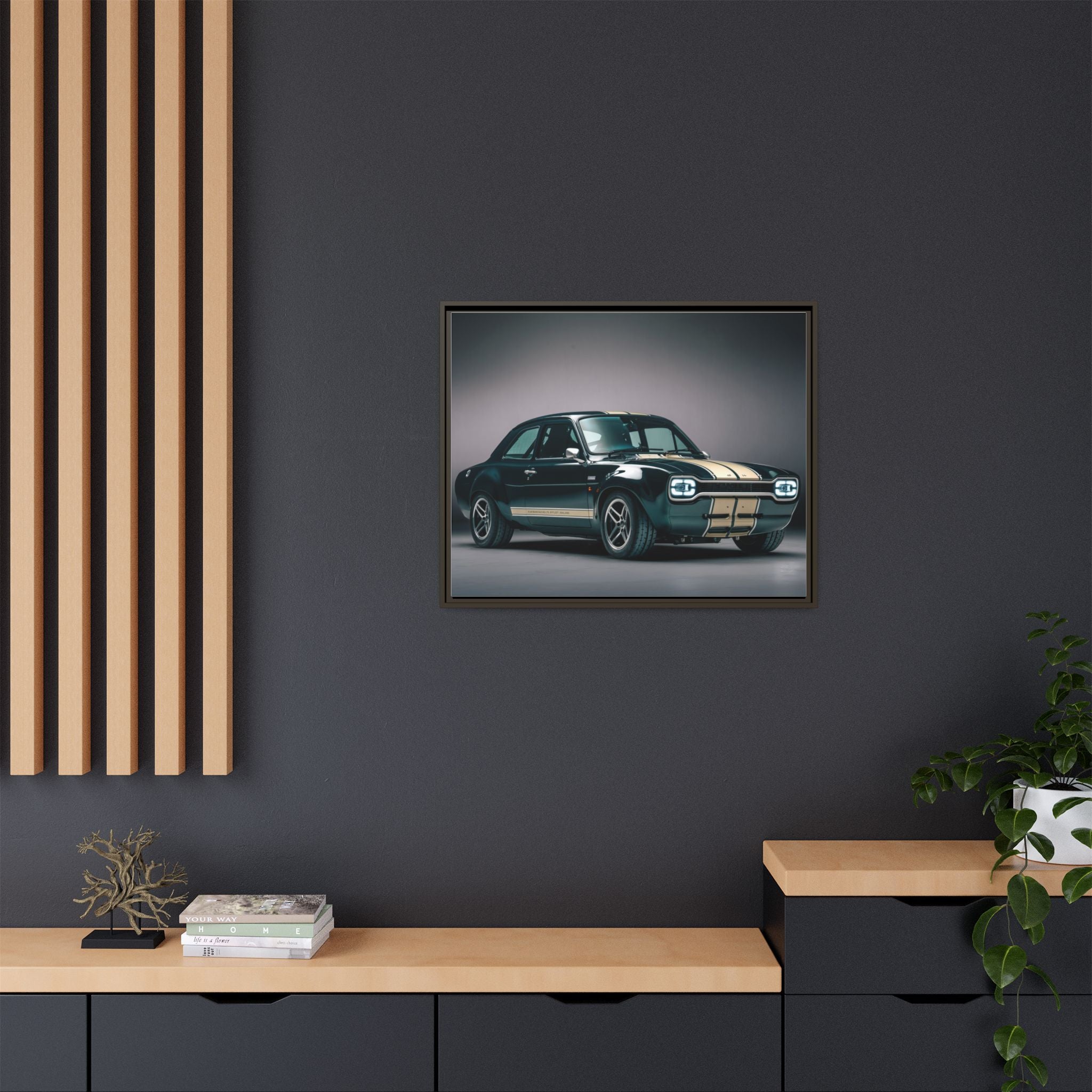 Framed Matte Canvas – Classic Retro Muscle Car Wall Art
