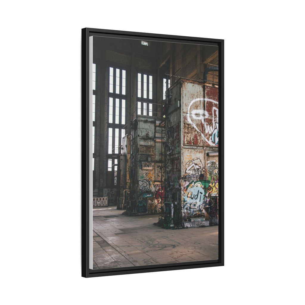 Urban Graffiti Ruins Matte Framed Canvas