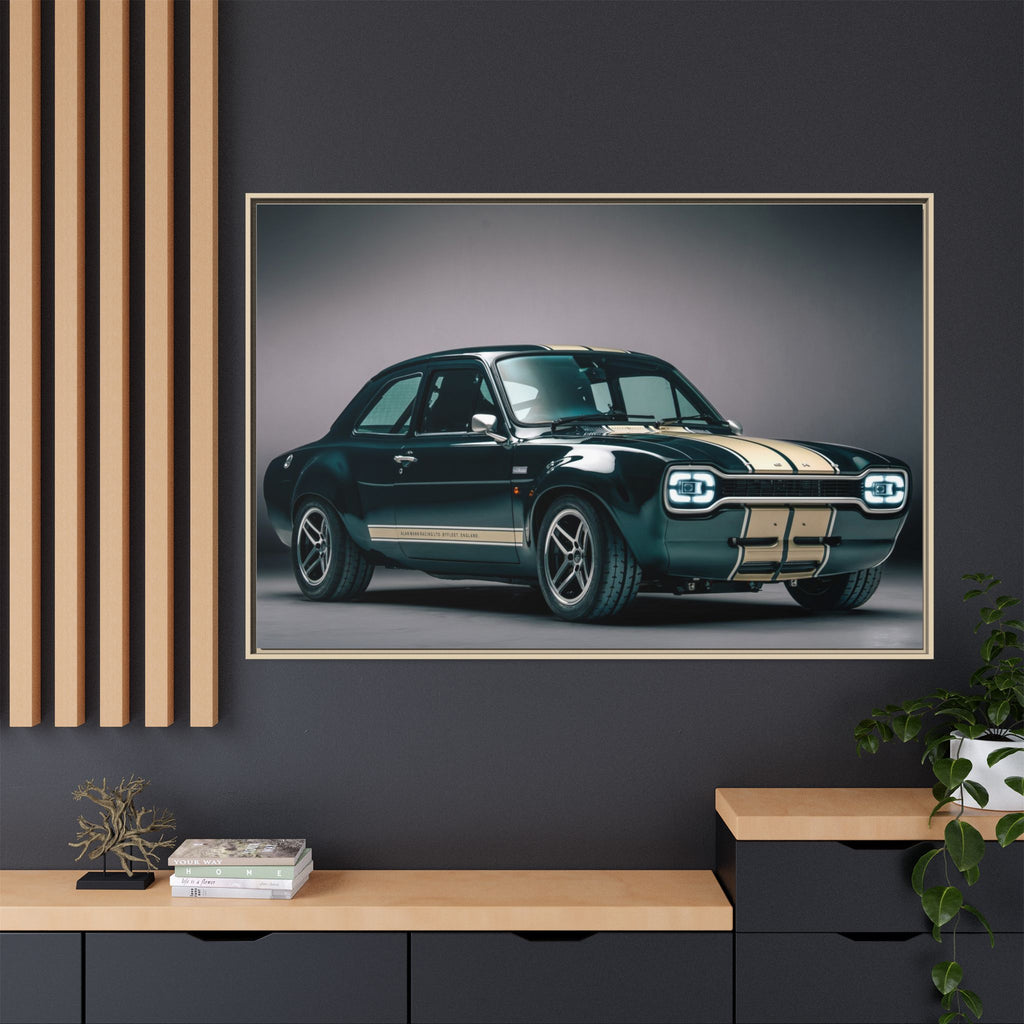 Framed Matte Canvas – Classic Retro Muscle Car Wall Art