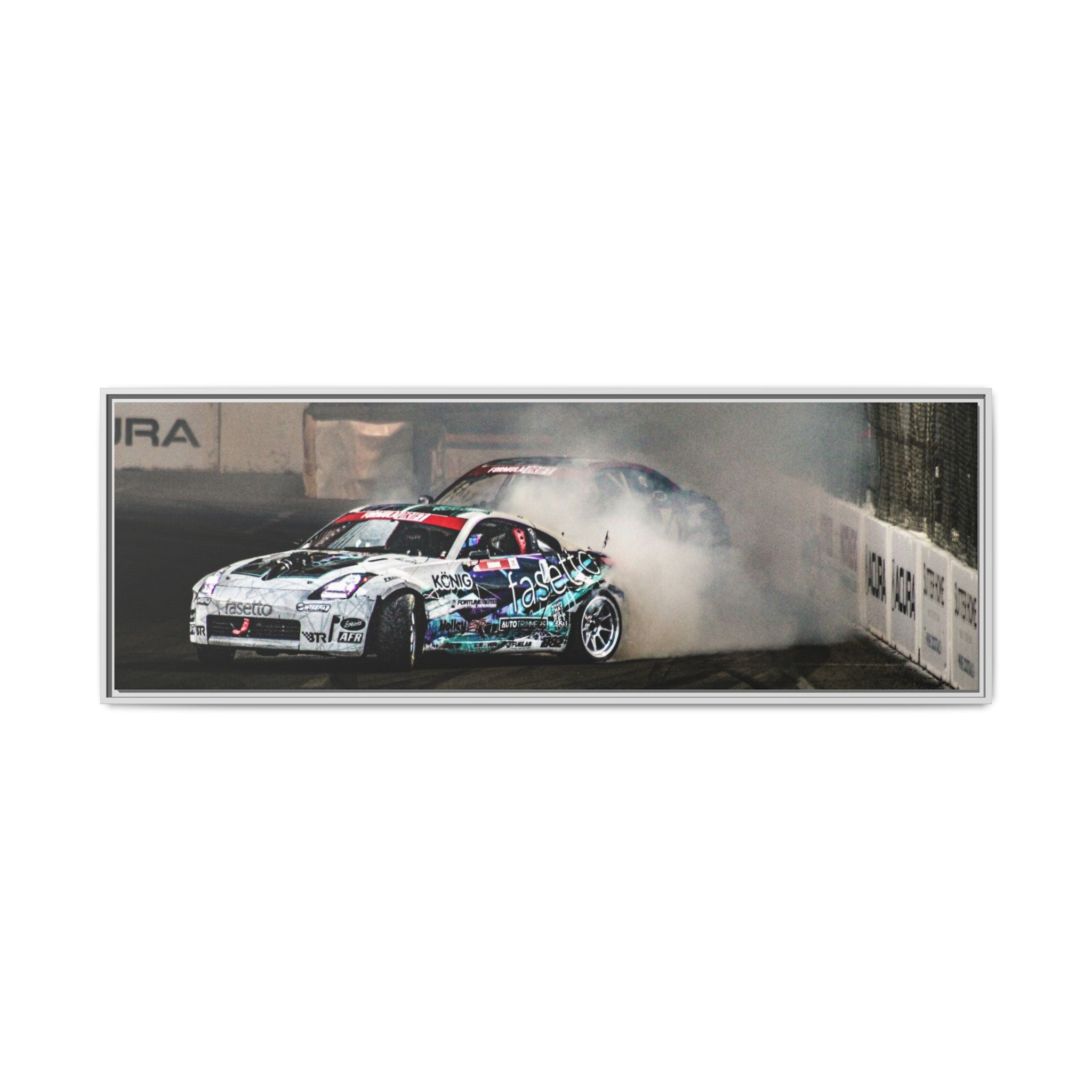 Drift Racing Canvas Print — Framed Matte Automotive Wall Art