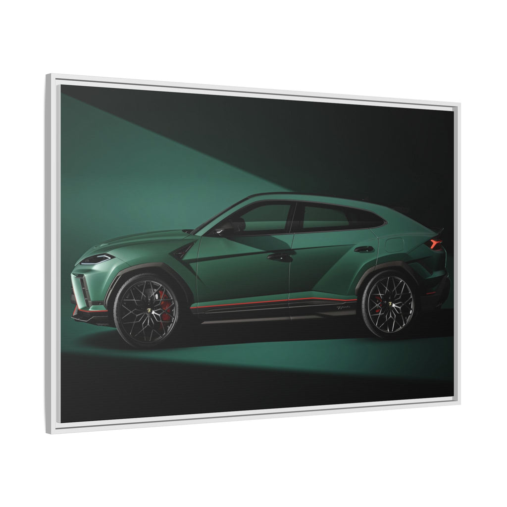 Framed Matte Canvas Print — Emerald Sports SUV Wall Art
