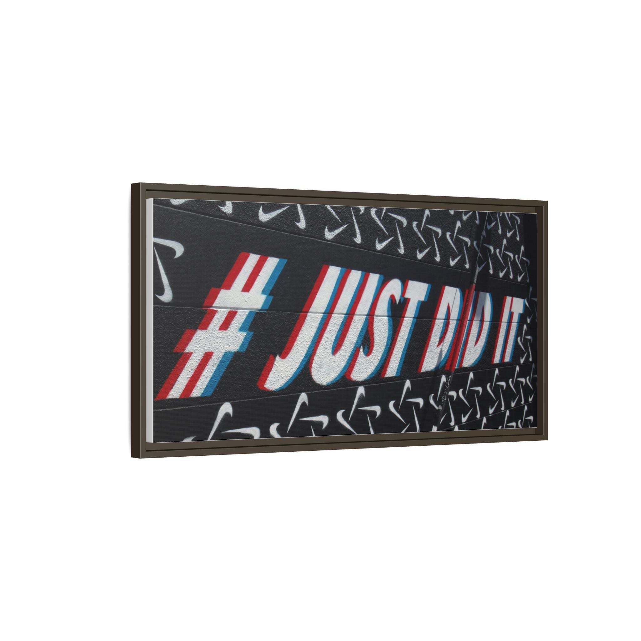 Framed Matte Canvas “#JUST DID IT” Street Art Print