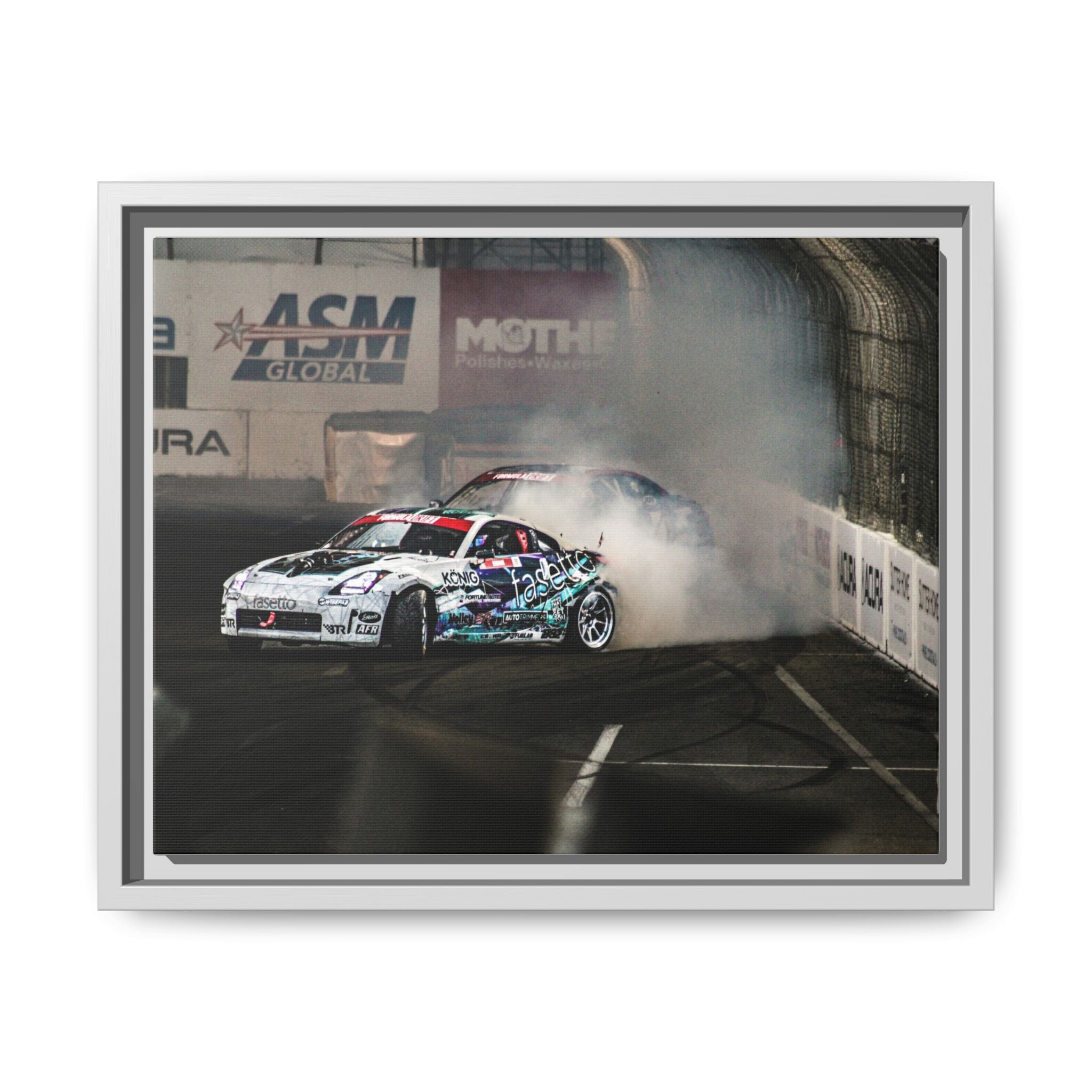 Drift Racing Canvas Print — Framed Matte Automotive Wall Art