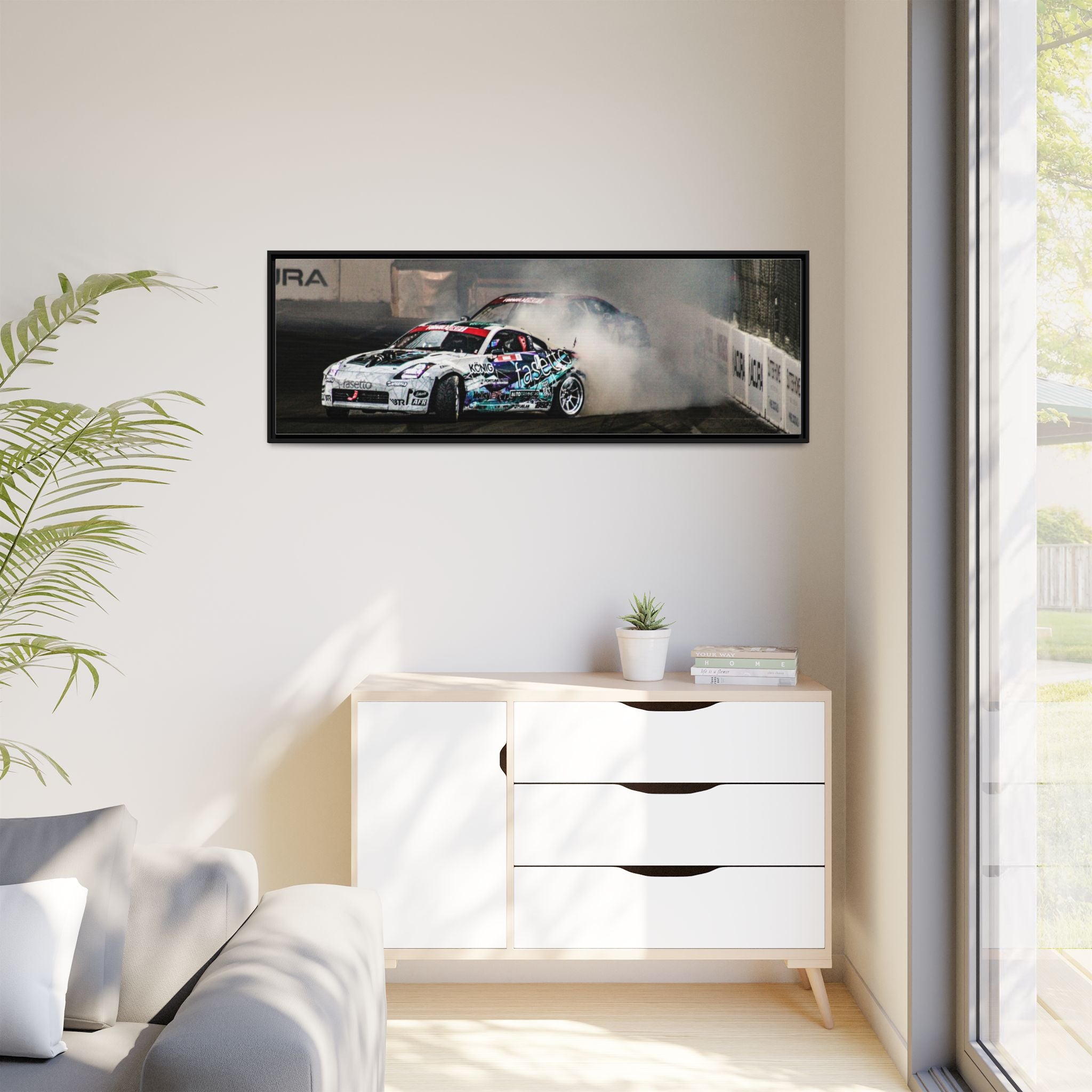 Drift Racing Canvas Print — Framed Matte Automotive Wall Art