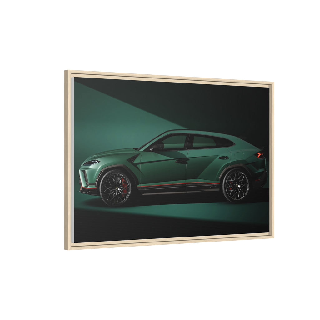 Framed Matte Canvas Print — Emerald Sports SUV Wall Art