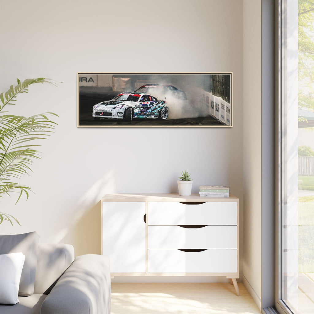Drift Racing Canvas Print — Framed Matte Automotive Wall Art