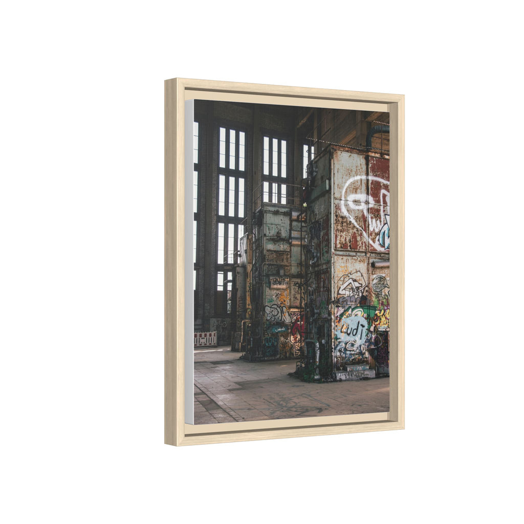 Urban Graffiti Ruins Matte Framed Canvas