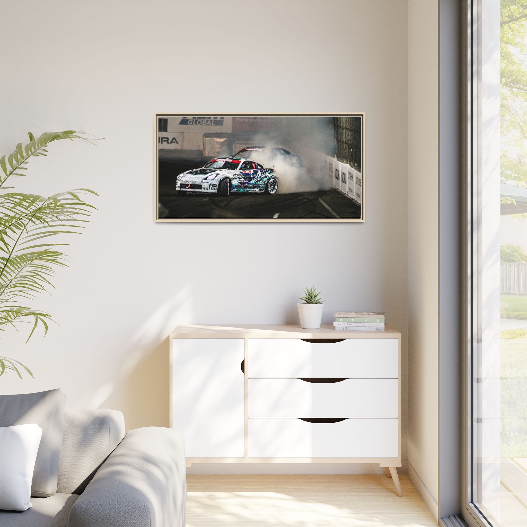 Drift Racing Canvas Print — Framed Matte Automotive Wall Art