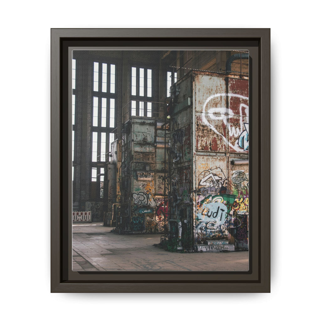 Urban Graffiti Ruins Matte Framed Canvas