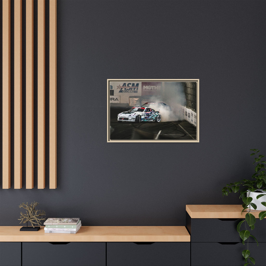 Drift Racing Canvas Print — Framed Matte Automotive Wall Art
